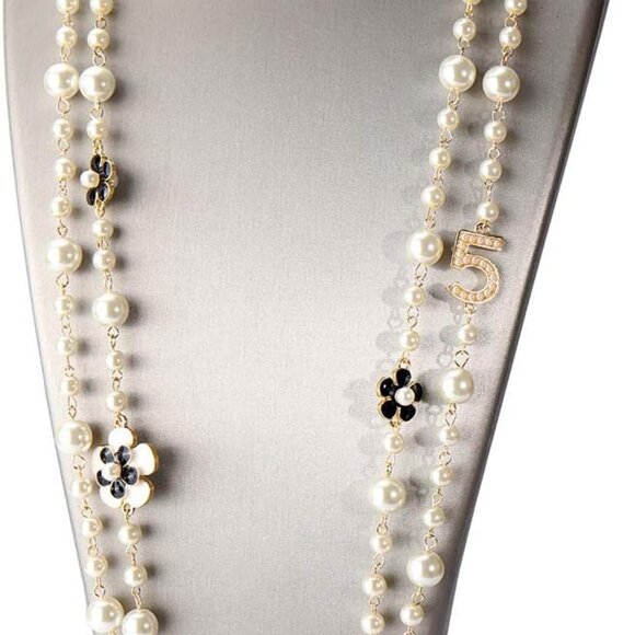 Women Long Layered Imitation Pearl Necklace Elegant Gift Jewelry - Picture 7 of 7